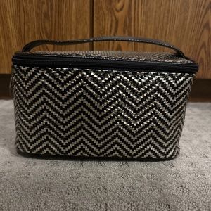 Black & Gold Chevron Tahari bathroom bag